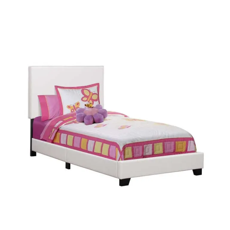 Twin Leather-Look Bed with Headboard (39")