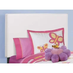 Twin Leather-Look Bed with Headboard (39