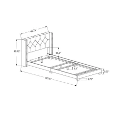 Twin Linen Bed with Headboard (39")