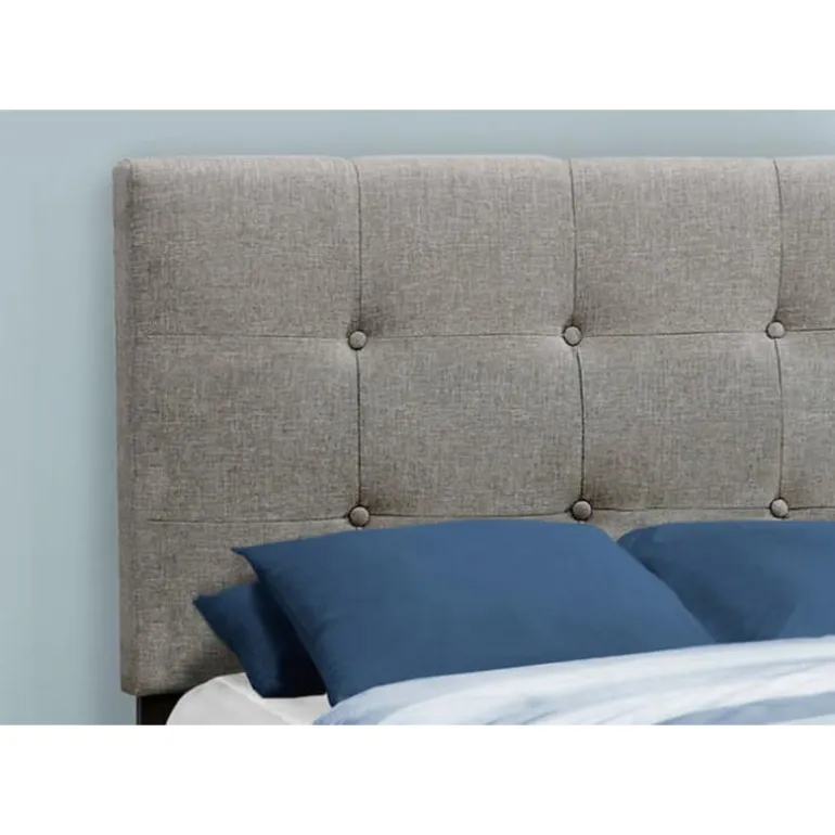 Twin Linen Bed with Headboard (39")