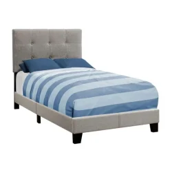 Twin Linen Bed with Headboard (39