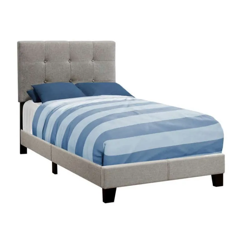 Twin Linen Bed with Headboard (39")