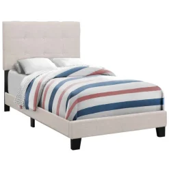 Twin Linen Bed with Headboard (39")