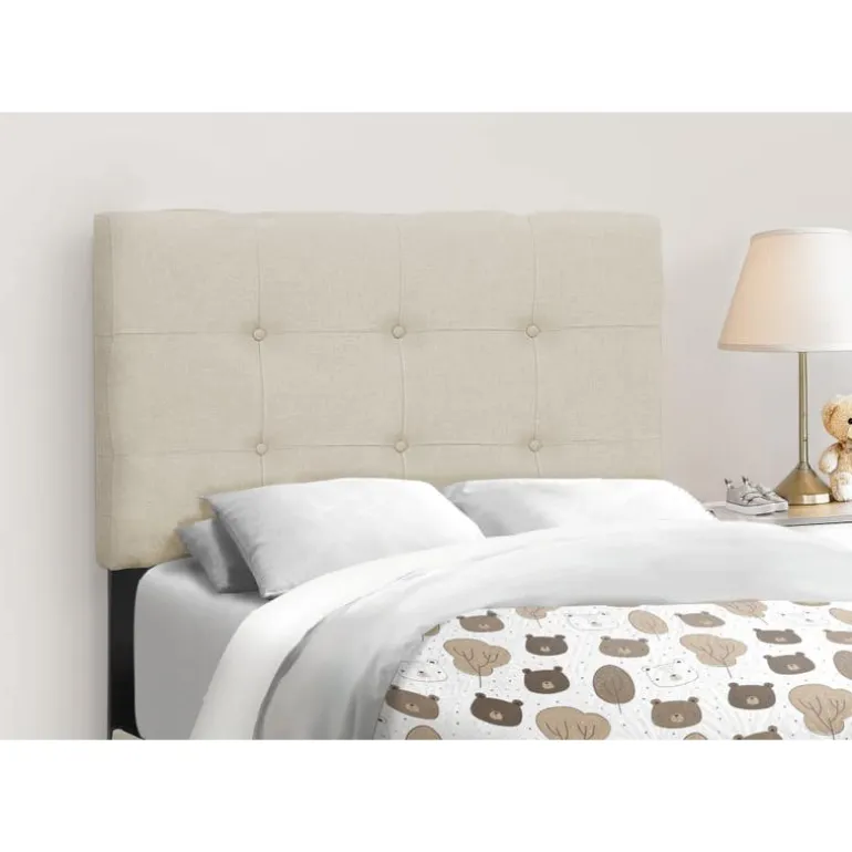Twin Linen Bed with Headboard (39")