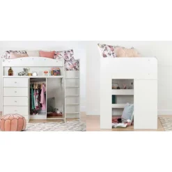 Twin Loft Bed With Desk 39'' - South Shore