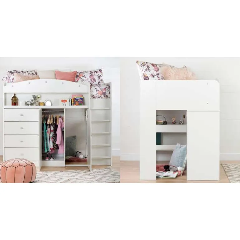 Twin Loft Bed With Desk 39'' - South Shore