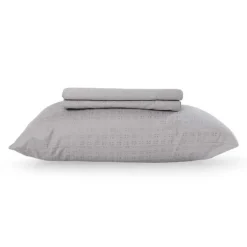 Twin Microfibre Bed Sheet Set - Cement Grey