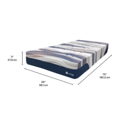 Twin Plush Mattress with Pocket Coils - 39"