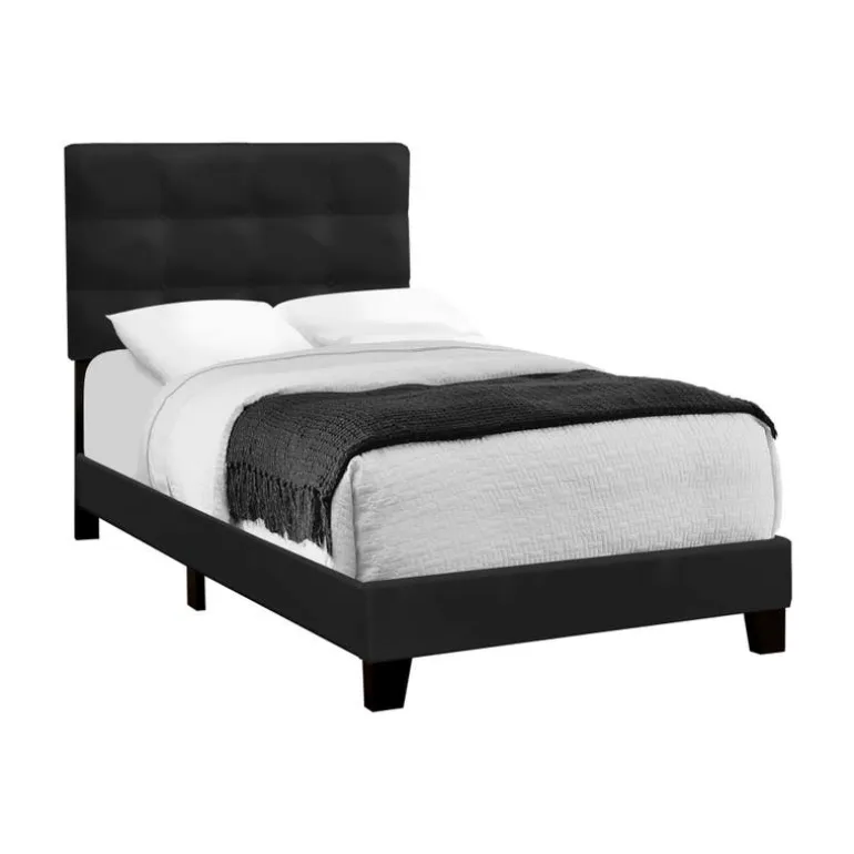 Twin Velvet Bed with Headboard (39")