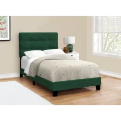 Twin Velvet Bed with Headboard (39")