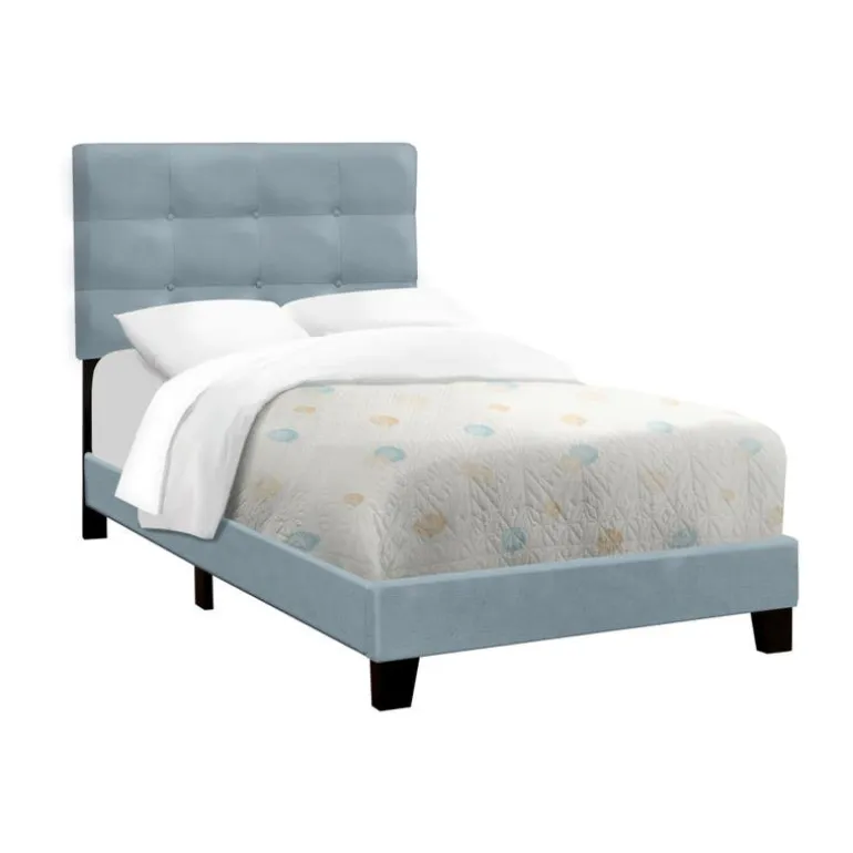 Twin Velvet Bed with Headboard (39")
