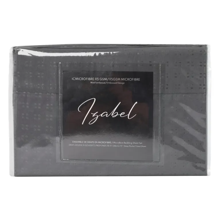 Twin XL Microfibre Bed Sheet Set - Charcoal Grey