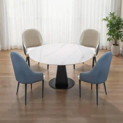 Upholstered Chairs (Set of 2) - Beige and Blue-Grey