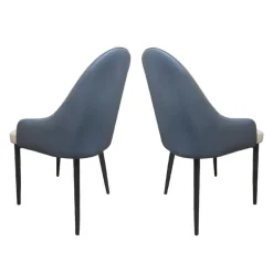 Upholstered Chairs (Set of 2) - Beige and Blue-Grey