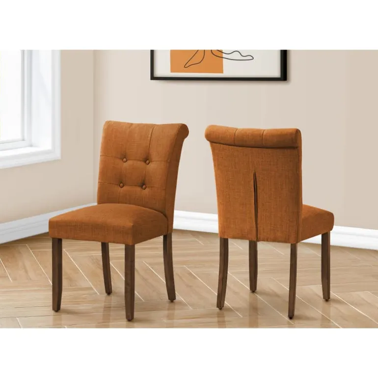 Upholstered Chairs (Set of 2) - Orange - Monarch