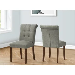 Upholstered Chairs (Set of 2) - Grey - Monarch