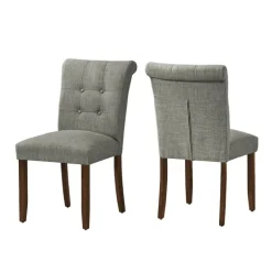 Upholstered Chairs (Set of 2) - Grey - Monarch