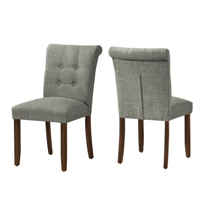 Upholstered Chairs (Set of 2) - Grey - Monarch