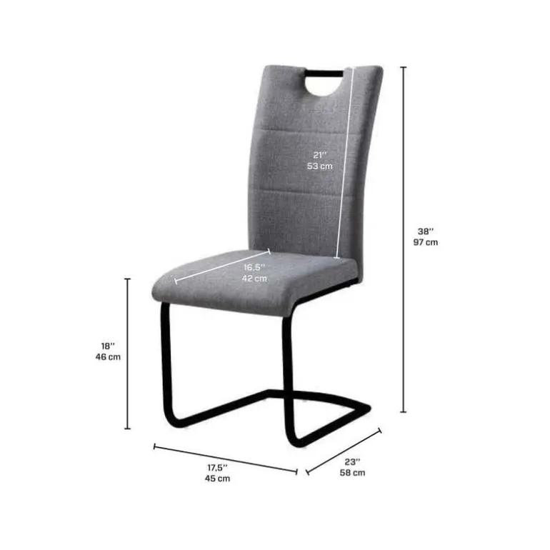 Upholstered Chairs (Set of 2) - Grey