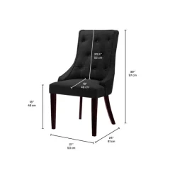 Upholstered Chairs (Set of 2) - Dark Grey