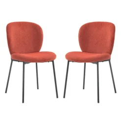 Upholstered Chairs (Set of 2) - Brick Red