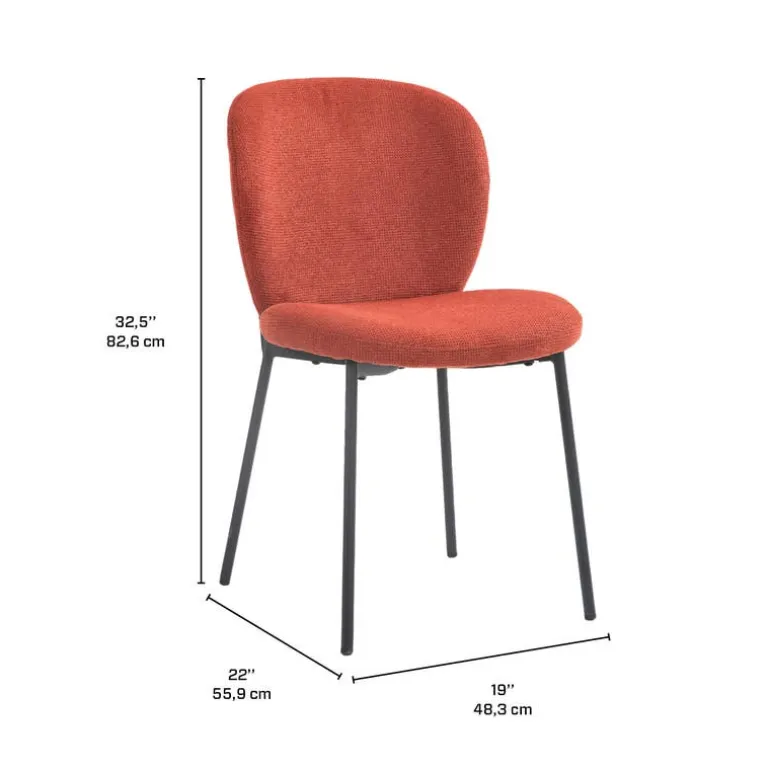 Upholstered Chairs (Set of 2) - Brick Red