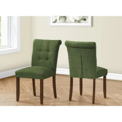 Upholstered Chairs (Set of 2) - Green - Monarch