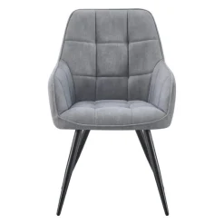 Upholstered Chairs with Armrests (Set of 2) - Grey