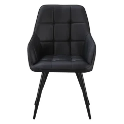 Upholstered Chairs with Armrests (Set of 2) - Black