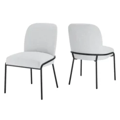 Upholstered Chairs with Tubular Metallic Accent (Set of 2) - Grey
