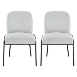 Upholstered Chairs with Tubular Metallic Accent (Set of 2) - Grey