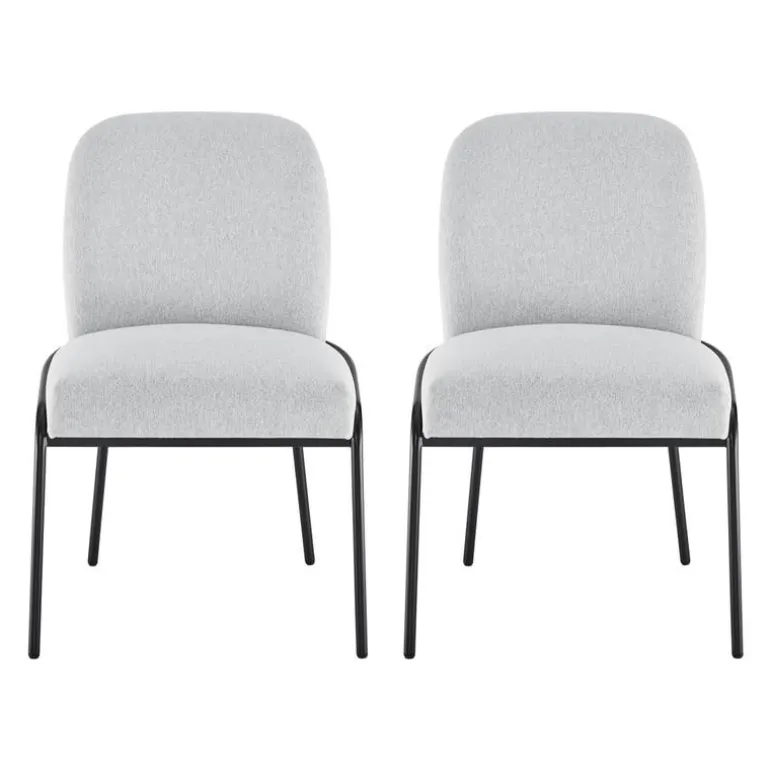 Upholstered Chairs with Tubular Metallic Accent (Set of 2) - Grey
