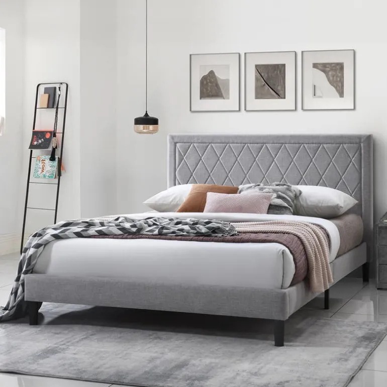 Upholstered King Bed with Headboard (78")