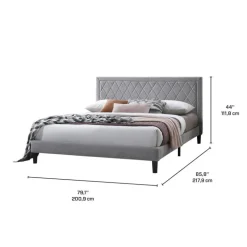 Upholstered King Bed with Headboard (78