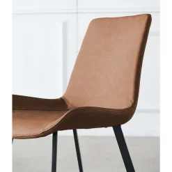 Upholstered Kitchen Chairs (Set of 2) - Cognac