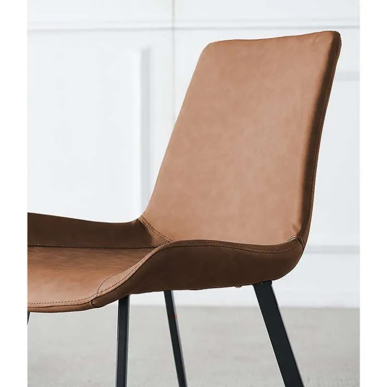 Upholstered Kitchen Chairs (Set of 2) - Cognac