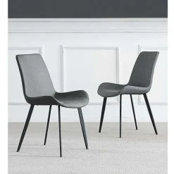 Upholstered Kitchen Chairs (Set of 2) - Grey