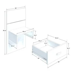 Wall Units with 2 Integrated Nightstands for Queen Beds - Natural