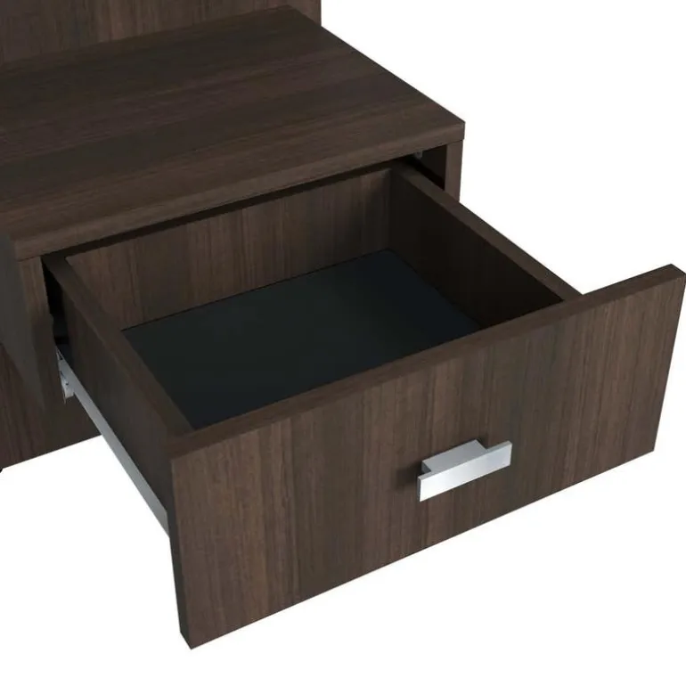 Wall Units with 2 Integrated Nightstands for Full Beds - Taupe