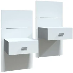 Wall Units with 2 Integrated Nightstands for Queen Beds (60")