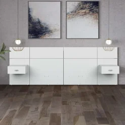 Wall Units with 2 Integrated Nightstands for Queen Beds (60