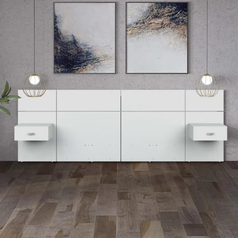 Wall Units with 2 Integrated Nightstands for Queen Beds (60")