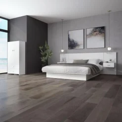 Wall Units with 2 Integrated Nightstands for Queen Beds (60