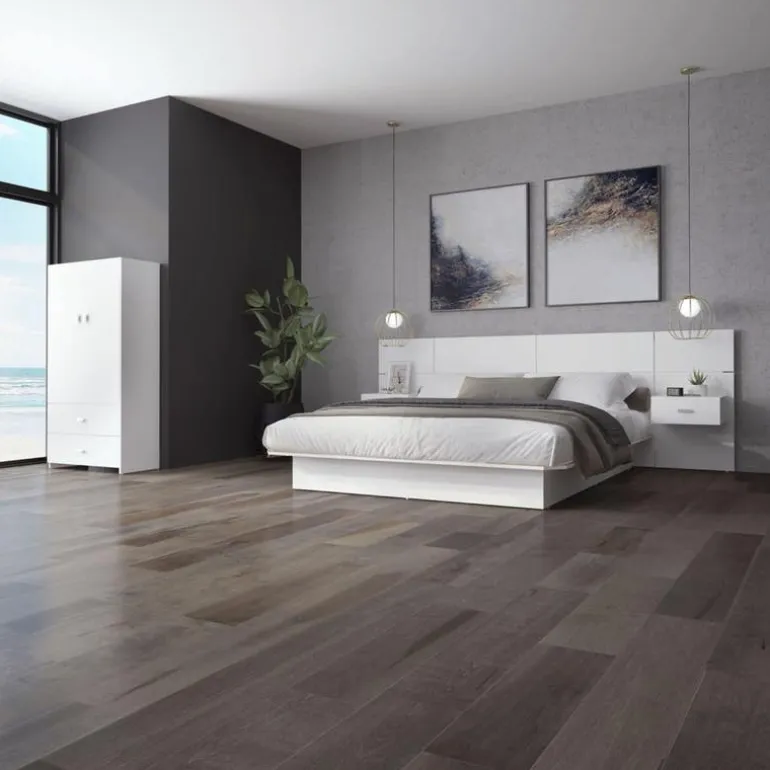 Wall Units with 2 Integrated Nightstands for Queen Beds (60")