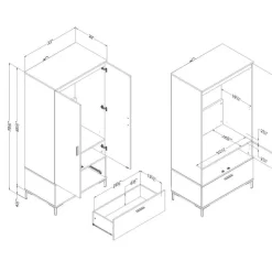 Wardrobe with Doors and Drawer - South Shore