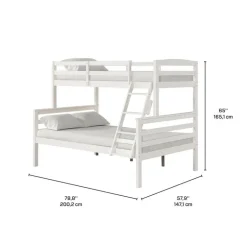 White Bunk Bed - 39"/54"