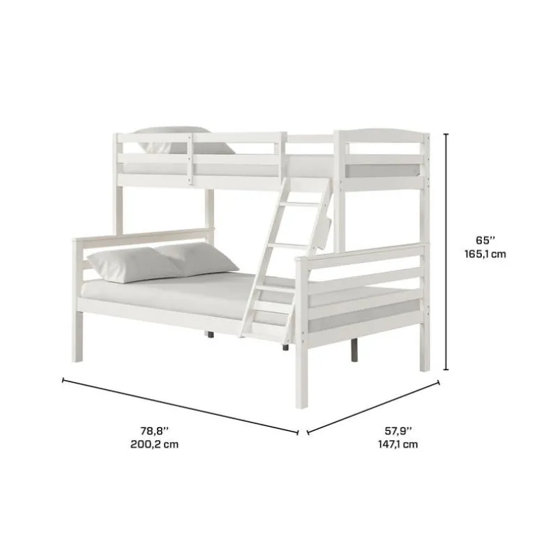 White Bunk Bed - 39"/54"