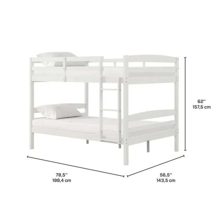 White Bunk Bed - 54"/54"