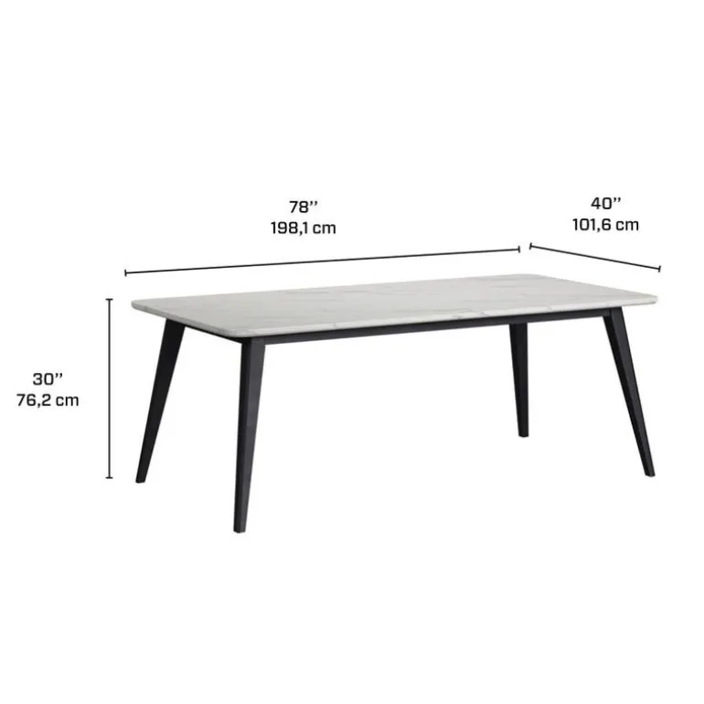 White Marble-Look Top Dining Table with 4 Chairs - Grey Fabric