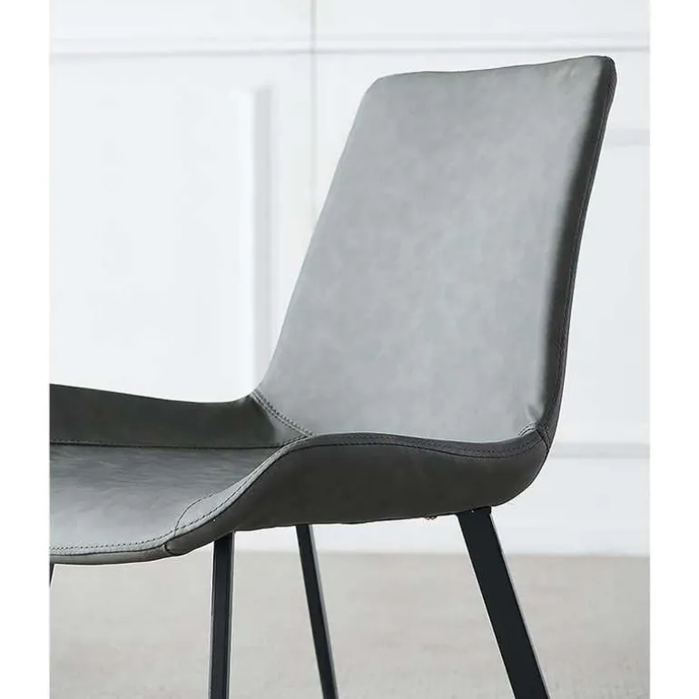 White Sintered Stone Dining Set with 4 Grey Chairs - 48"